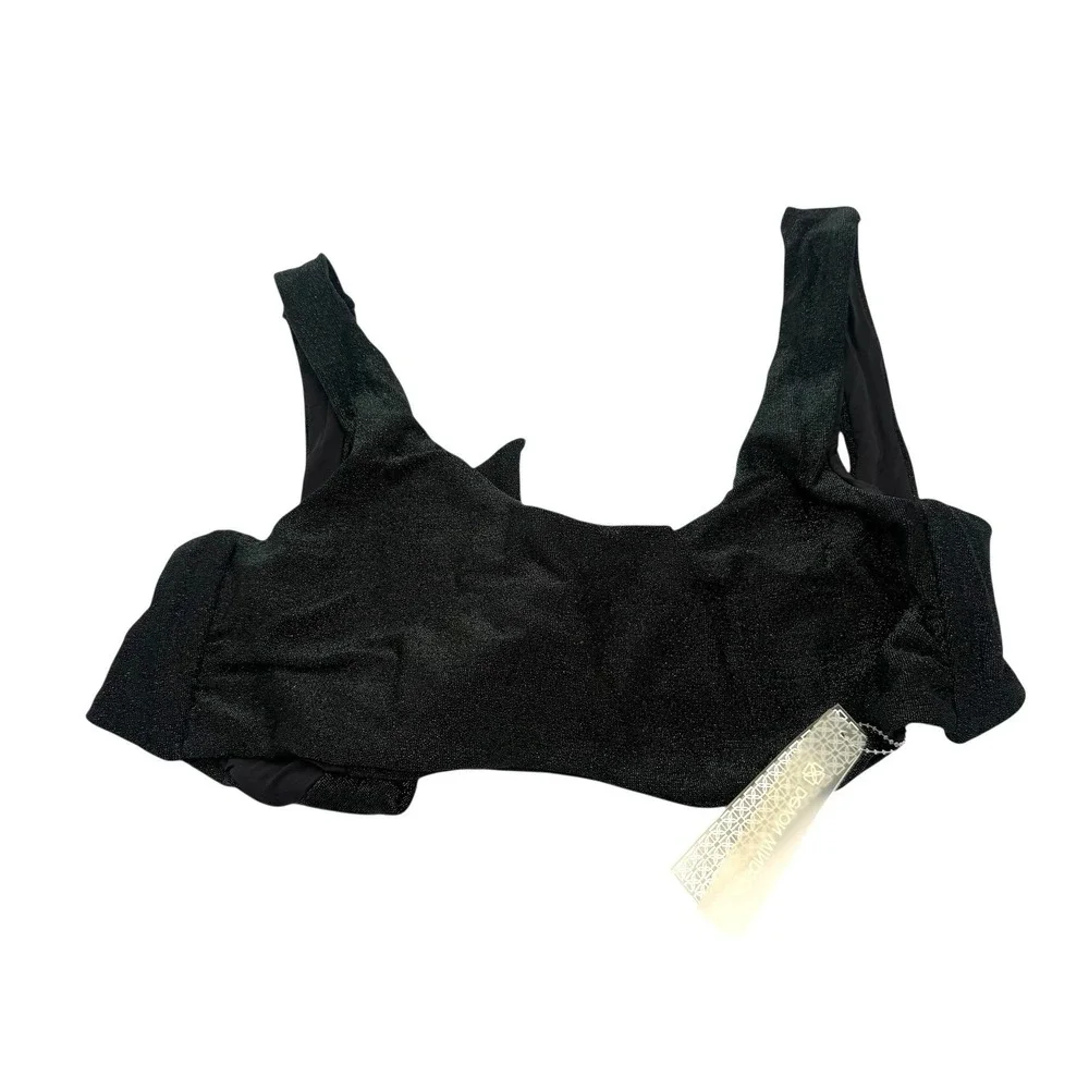 Devon Windsor Scarlett‎ Top Elsa Bottom Bikini Set Midnight Green Metallic M